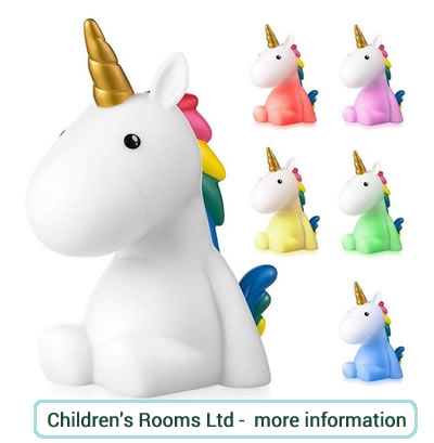 Children's Unicorn Nightlight with changing colour option.